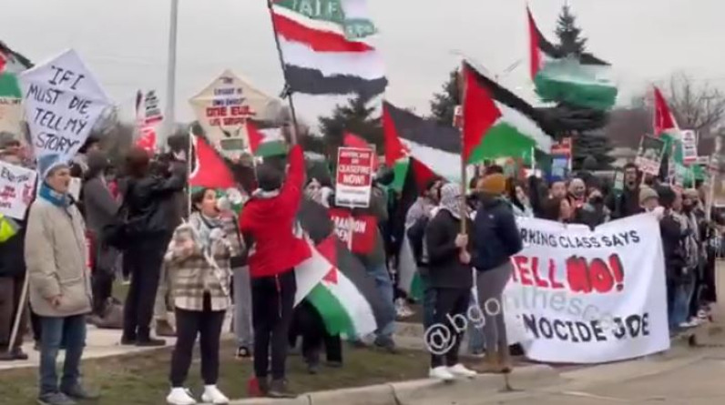 تظاهرة تضامنية لنقابة التجارة البريطانية مع فلسطين في لندن (فيديو)